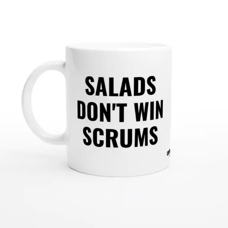 Mug rugby Salads don't win scrums