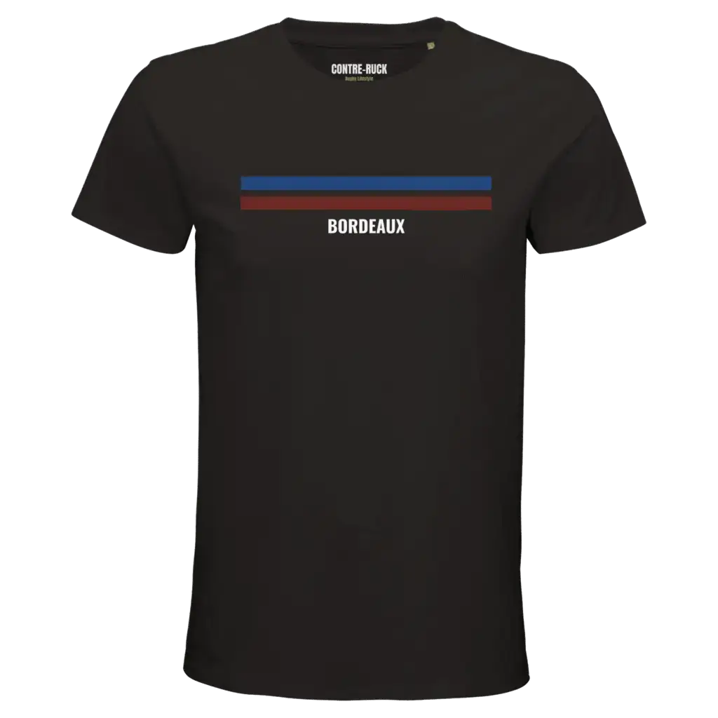 T-shirt rugby Bordeaux noir
